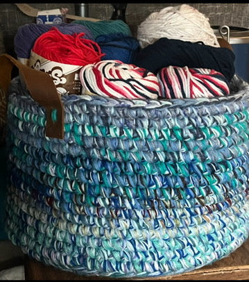 Upcycled Crochet Artisan Market Basket