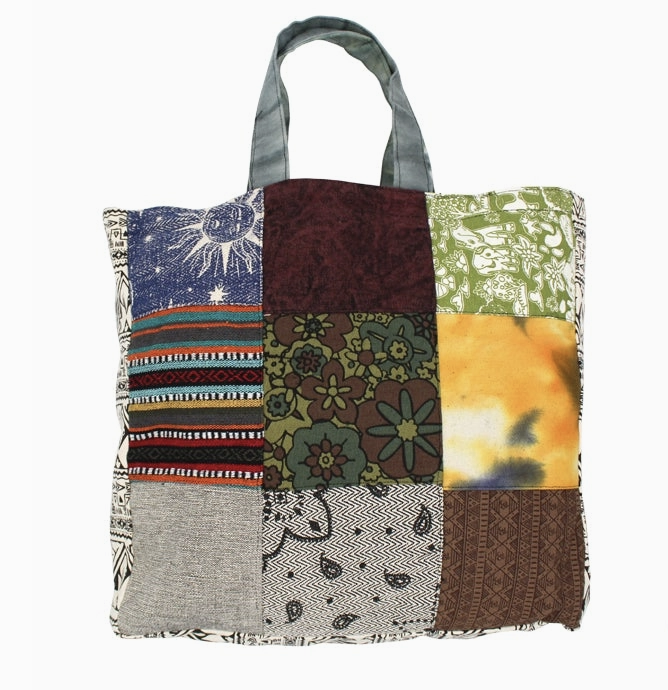 Upcycled Patch Tote Bag