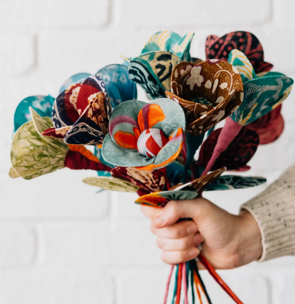 Recycled Sari Flower
