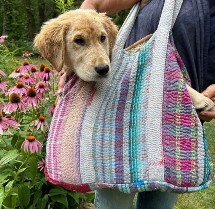 Overnight Kantha Tote Bags made with 100% Cotton Upcycled Sari