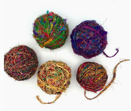 Reclaimed Sari Silk Yarn 100g