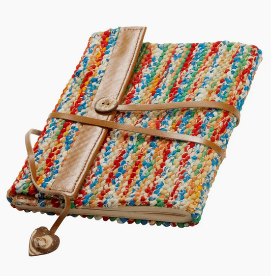 Recycled Sari & Leather Travel Journal