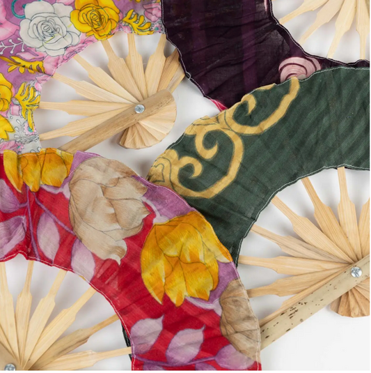 Reclaimed Sari Folding Fan